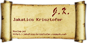 Jakatics Krisztofer névjegykártya