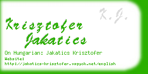 krisztofer jakatics business card